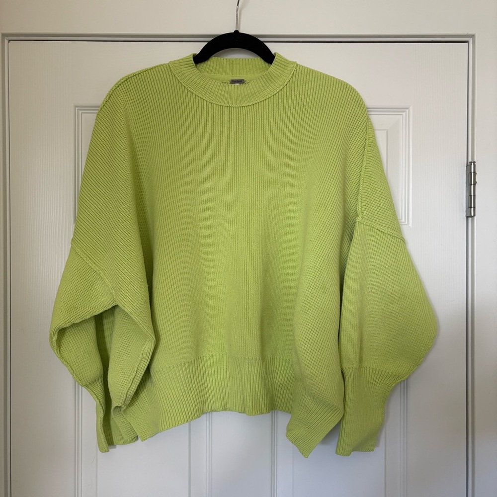 Free People Lime Green Easy Street Tunic Sweater - XS